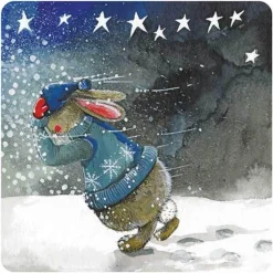 Alex Clark Christmas Coaster - Footsteps