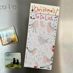 Alex Clark Christmas Magnetic To Do List - Festive Robins