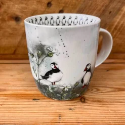 Alex Clark 400ml Mug - Puffins & Sea Campion