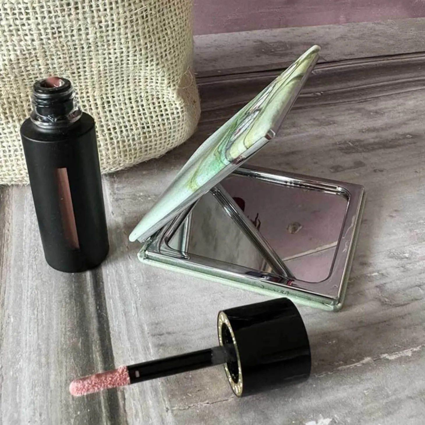 Alex Clark Vegan Leather Compact Mirror - Cat Whiskers