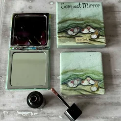Alex Clark Vegan Leather Compact Mirror - Cat Whiskers