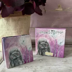 Alex Clark Vegan Leather Compact Mirror - Misty