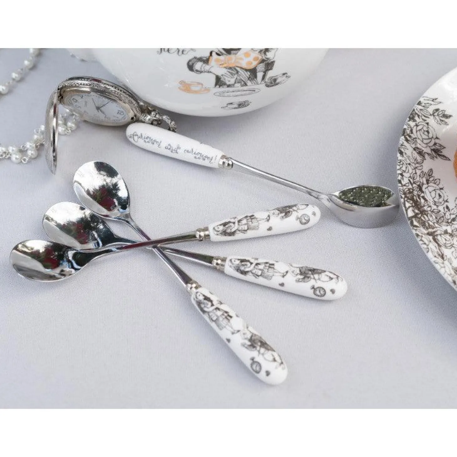 Alice in Wonderland Teaspoons - Set of 4