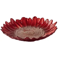 Anton Studio Designs Glass Red Sunflower Bowl - 32cm