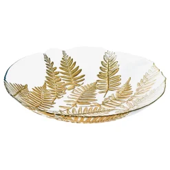 Anton Studio Designs Gold Fern Glass Bowl - 40cm