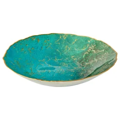 Anton Studio Designs Marbled Lagoon Glass Bowl - 39.5cm