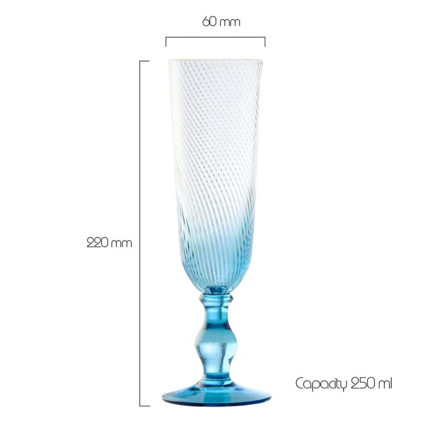 Anton Studios Design Swirl 4 Piece Champagne Glass Set
