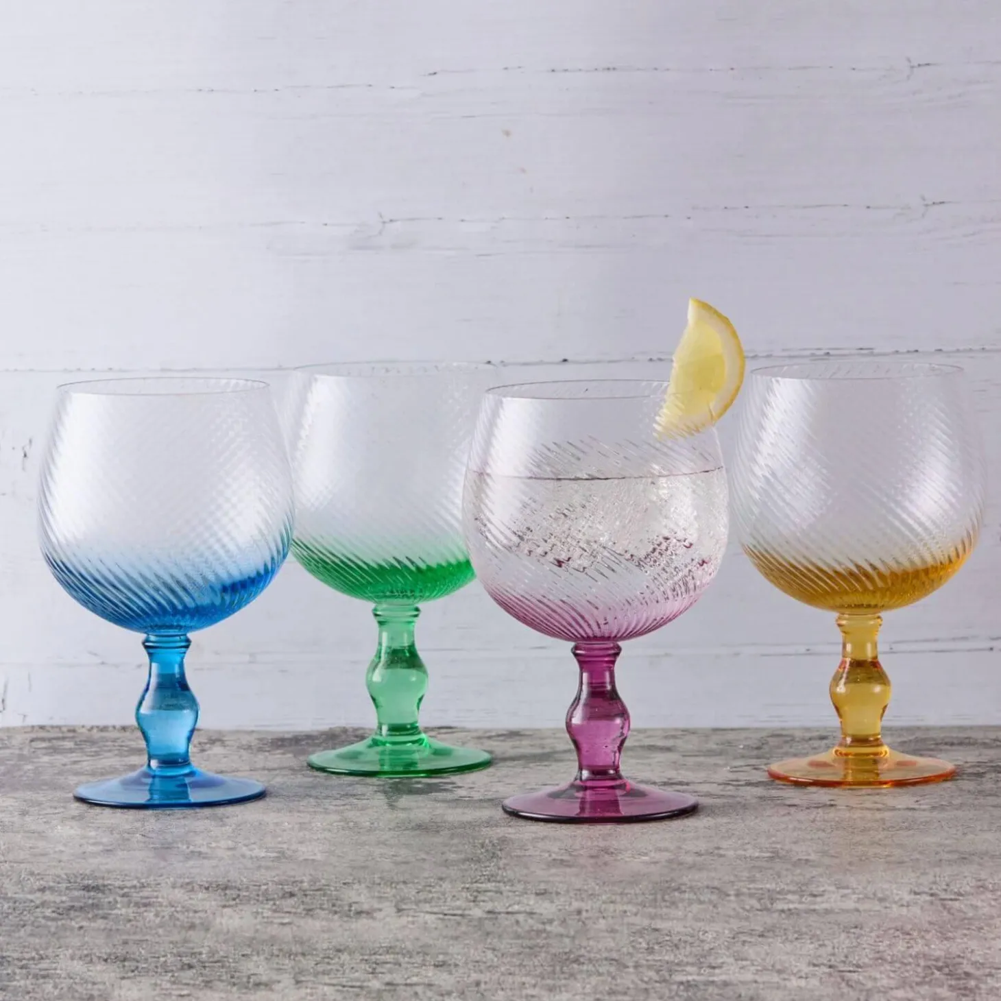 Anton Studios Design Swirl 4 Piece Gin Glass Set