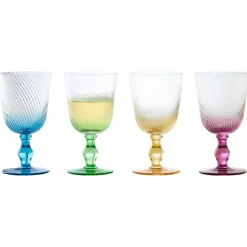 Anton Studios Design Swirl 4 Piece Wine Glass Set
