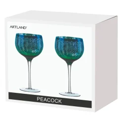 Artland Peacock 2 Piece Gin Glass Set