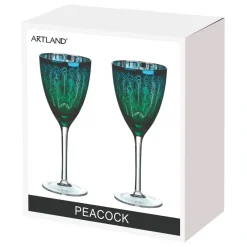 Artland Peacock 2 Piece Wine Glass Set