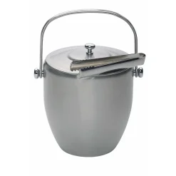 Barcraft Brushed Steel Ice Bucket With Lid & Tongs