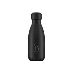 Chilly's 260ml Monochrome Reusable Water Bottle - All Black
