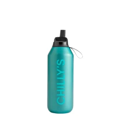 Chilly's Series 2 500ml Flip Reusable Water Bottle - Matte Metallic Atlantis