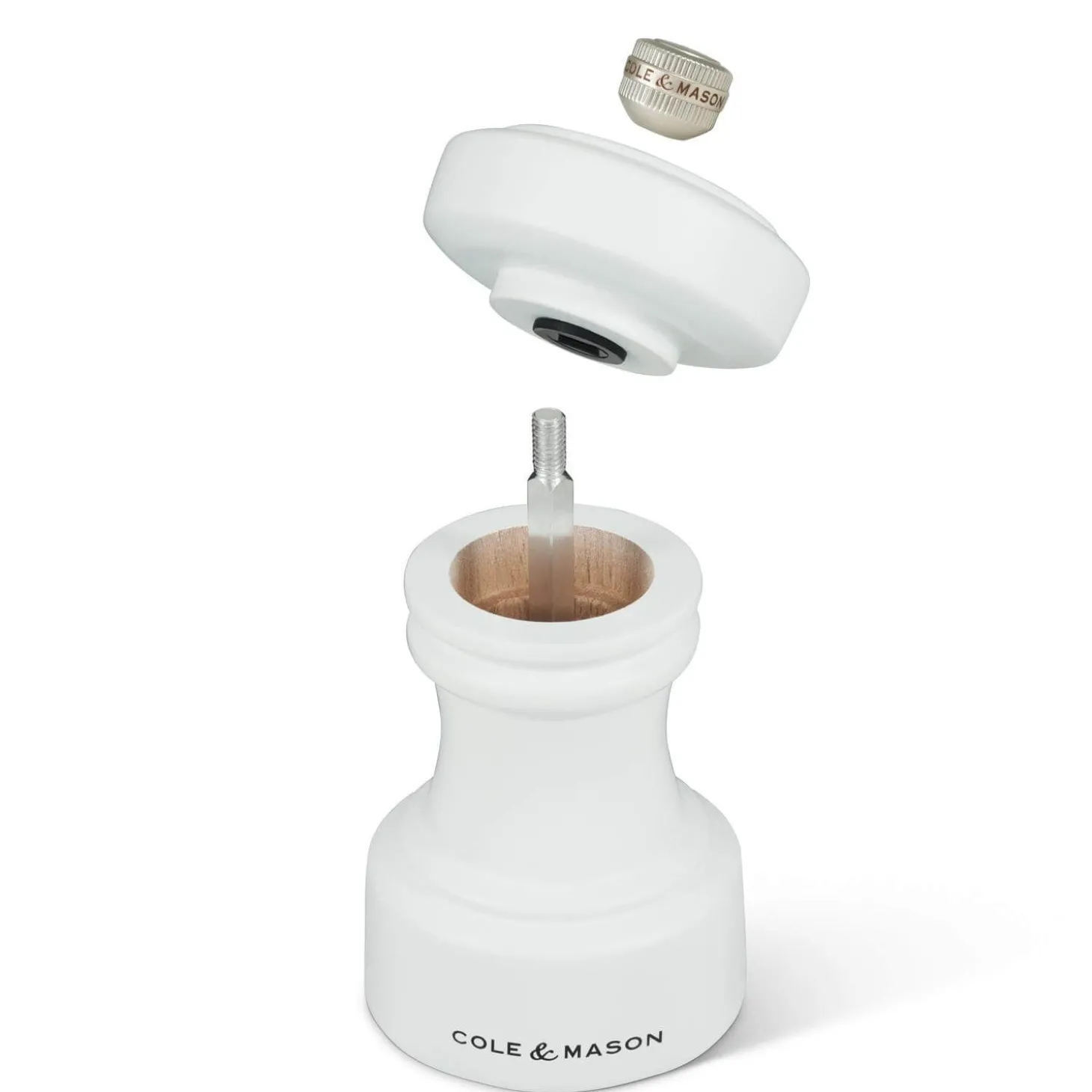 Cole & Mason Hoxton 10.4cm Beech Wood Pepper Mill - White