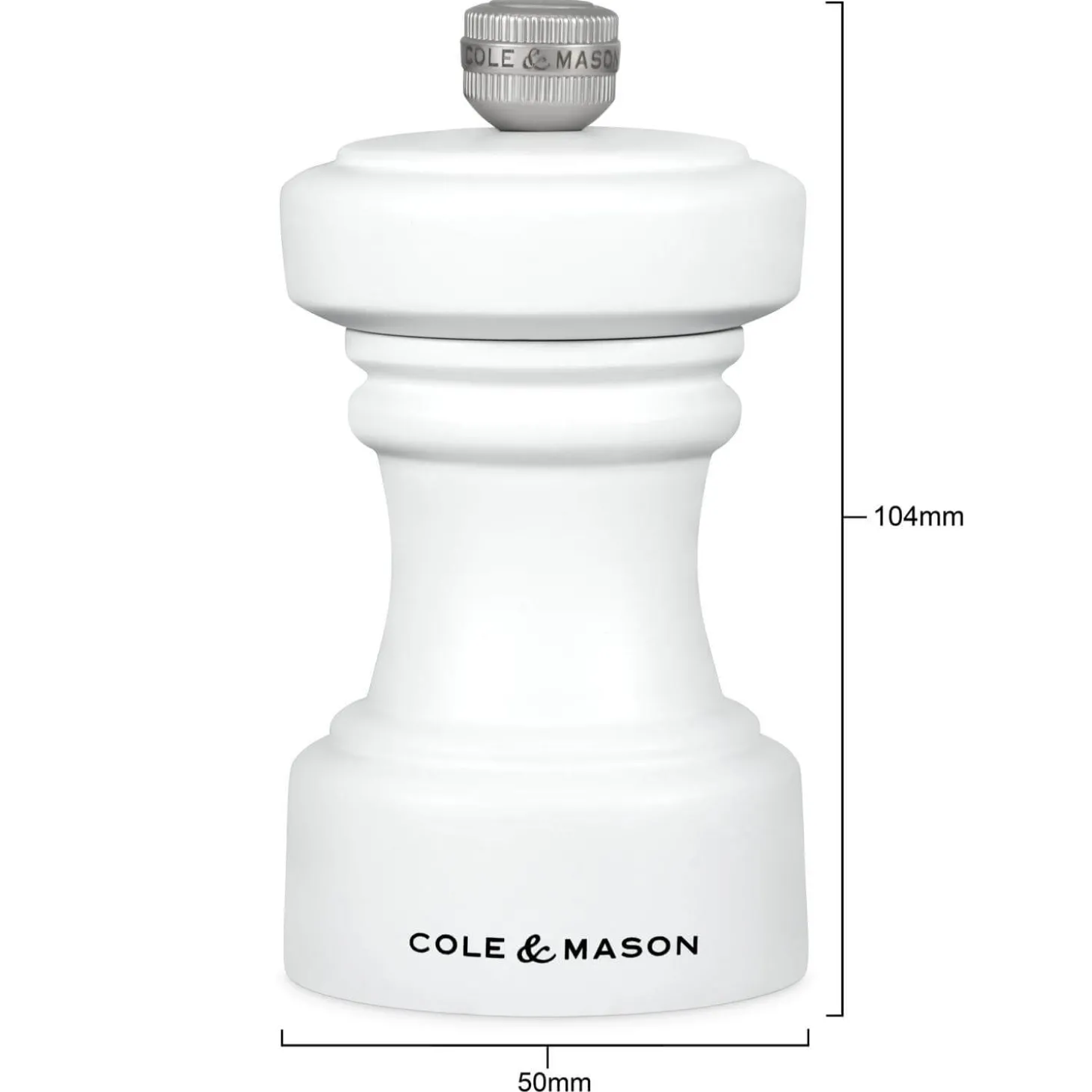 Cole & Mason Hoxton 10.4cm Beech Wood Pepper Mill - White