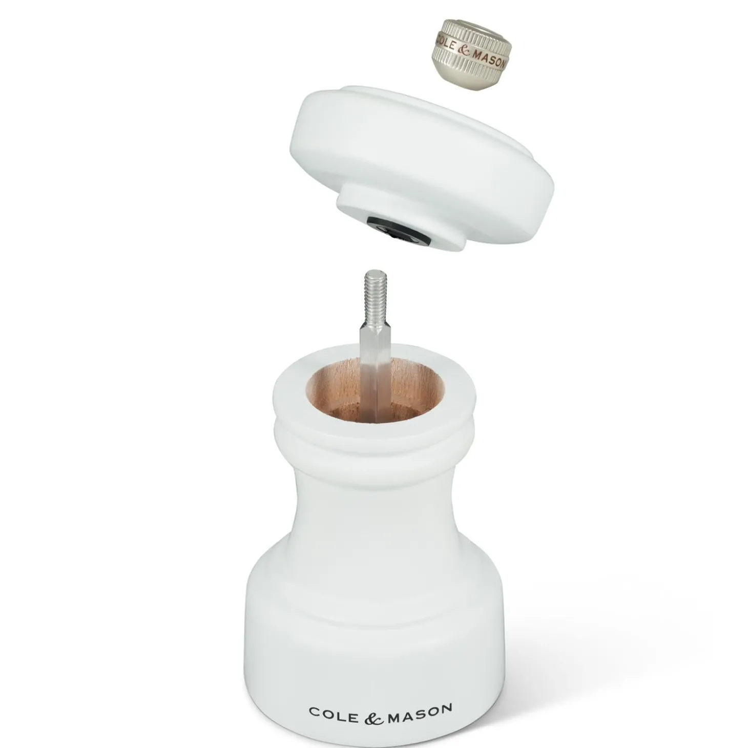 Cole & Mason Hoxton 10.4cm Beech Wood Salt Mill - White