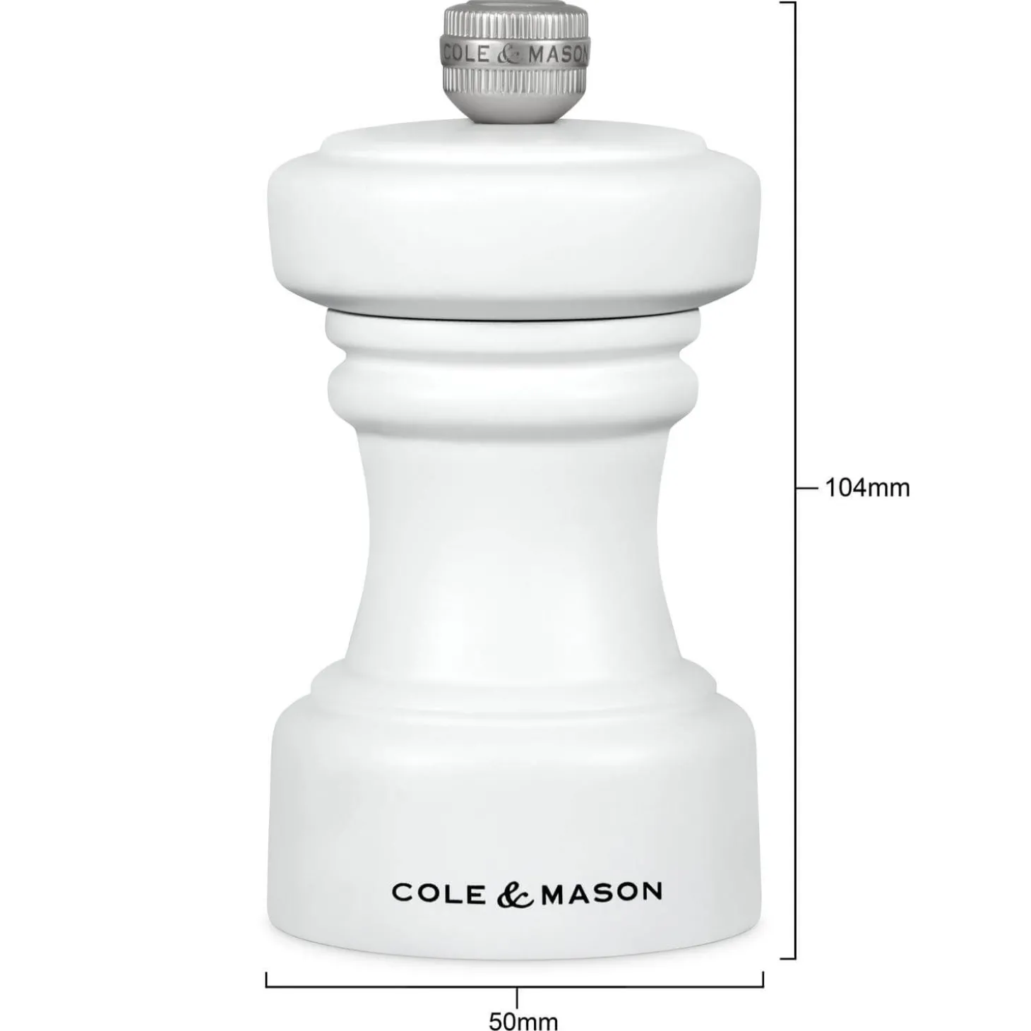 Cole & Mason Hoxton 10.4cm Beech Wood Salt Mill - White