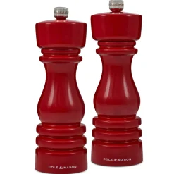 Cole & Mason London 18cm Salt & Pepper Mill Set - Red Gloss