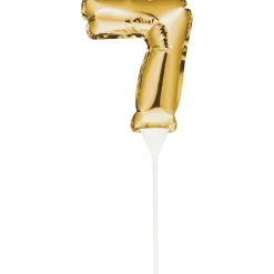 Creative Party No. 7 Self-Inflating Mini Balloon Cake Topper - Gold