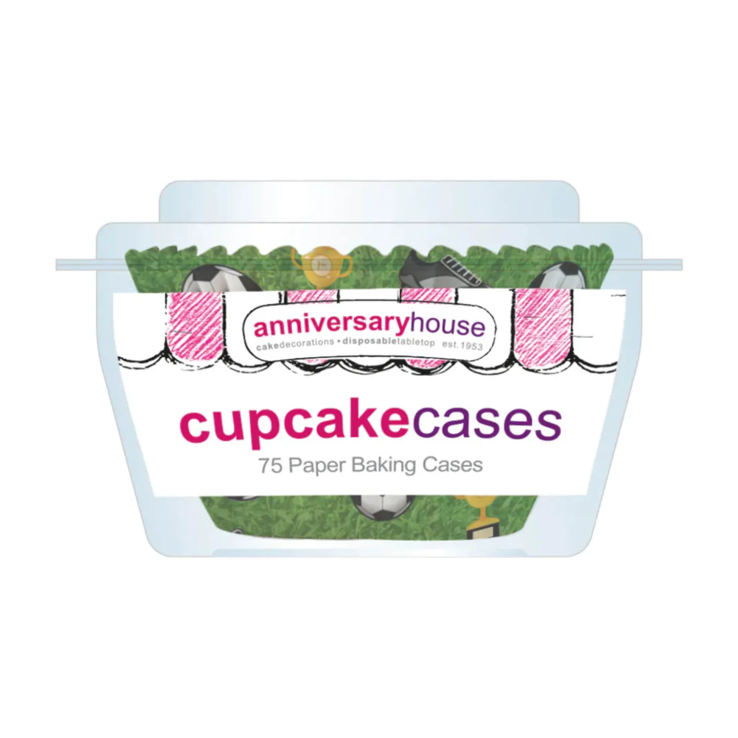 Creative Party 75 Pack Cupcake Cases - Football