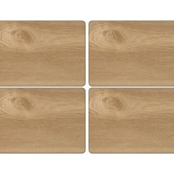 Creative Tops Naturals 4 Piece Rectangle Placemat Set - Oak Veneer
