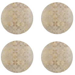 Creative Tops Set Of 4 Luxury Round Placemats - Gold Impressions