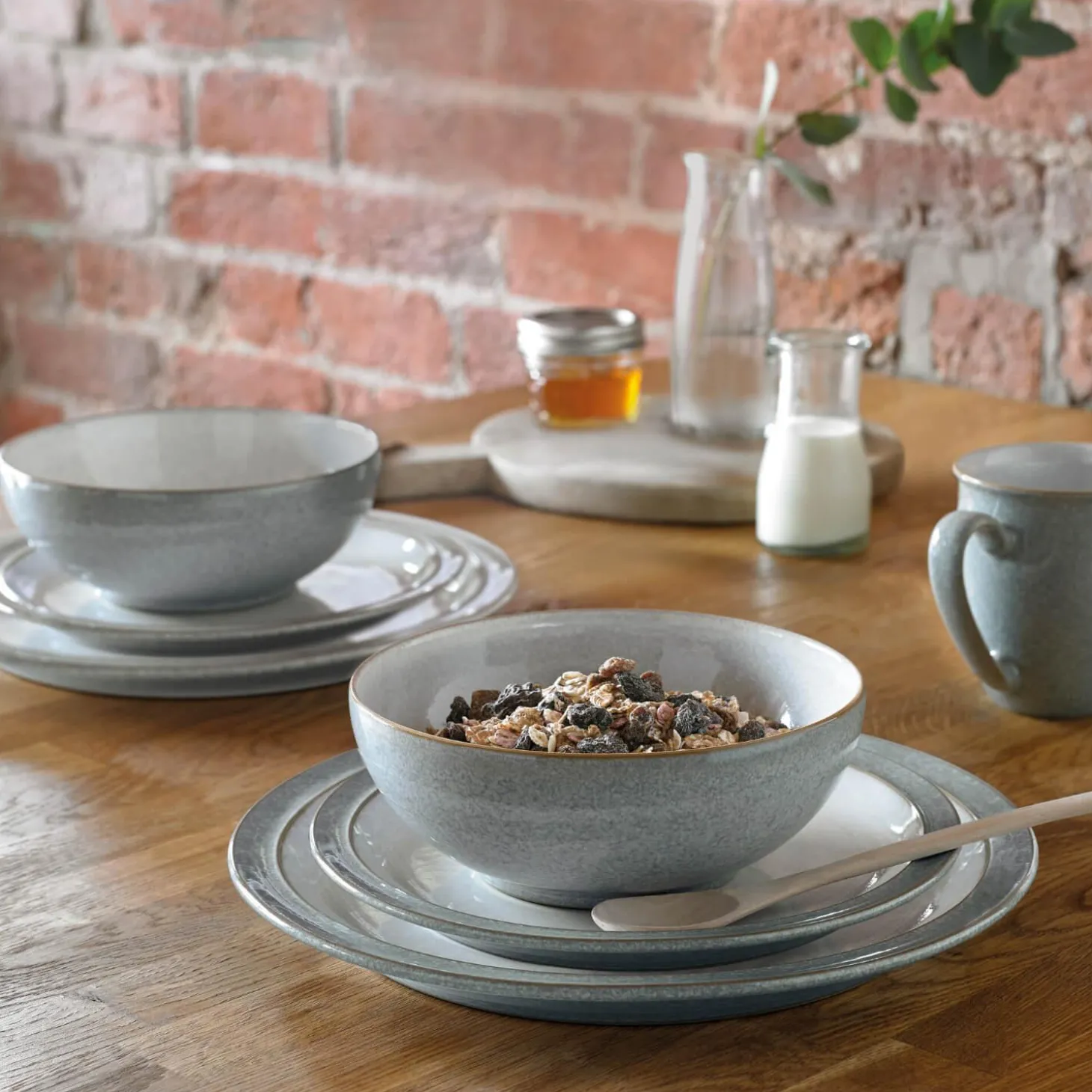 Denby Elements Light Grey Dinnerware Set - 12 Piece