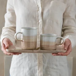 Denby Stoneware Kiln 295ml Small Ridged Mug - Coral