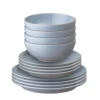 Denby Stoneware 12 Piece Dinnerware Set - Sky Blue