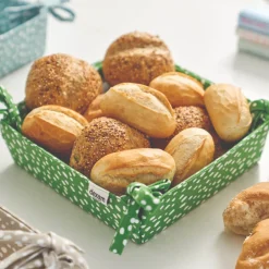 Dexam Sintra Recycled Cotton Spotted Bread Basket - Green