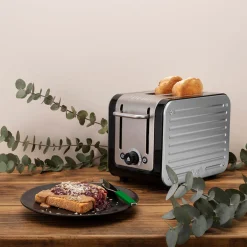 Dualit Architect 1.5 Litre Jug Kettle & 2 Slot Toaster Set - Black & Brushed Stainless Steel