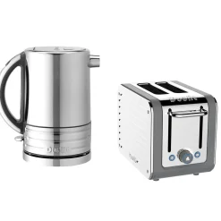 Dualit Architect 1.5 Litre Jug Kettle & 2-Slice Toaster Set - Grey & Stainless Steel