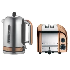 Dualit Classic 1.7 Litre Jug Kettle & 2 Slice Toaster Set - Copper & Chrome