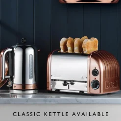 Dualit Classic 1.7 Litre Jug Kettle & 4-Slice Toaster Set - Copper & Chrome