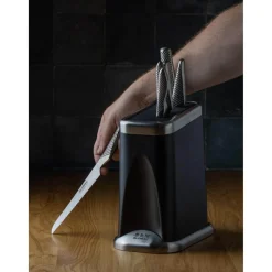 Global Knives Fire-Hi 7 Piece Kitchen Knife Block - Black