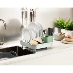 Joseph Joseph Extend Expandable Dish Rack - Light Stone & Sage Green