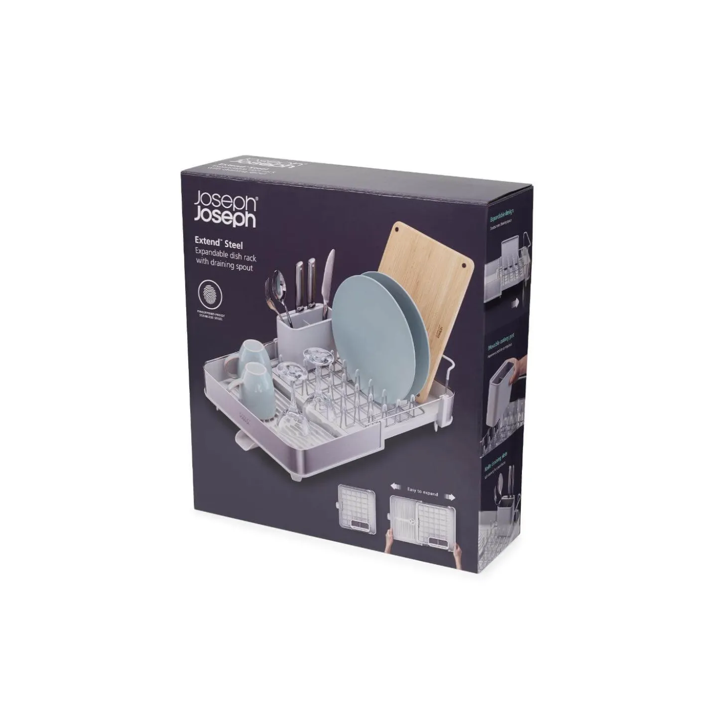 Joseph Joseph Extend Steel Expandable Dish Rack - Light Stone