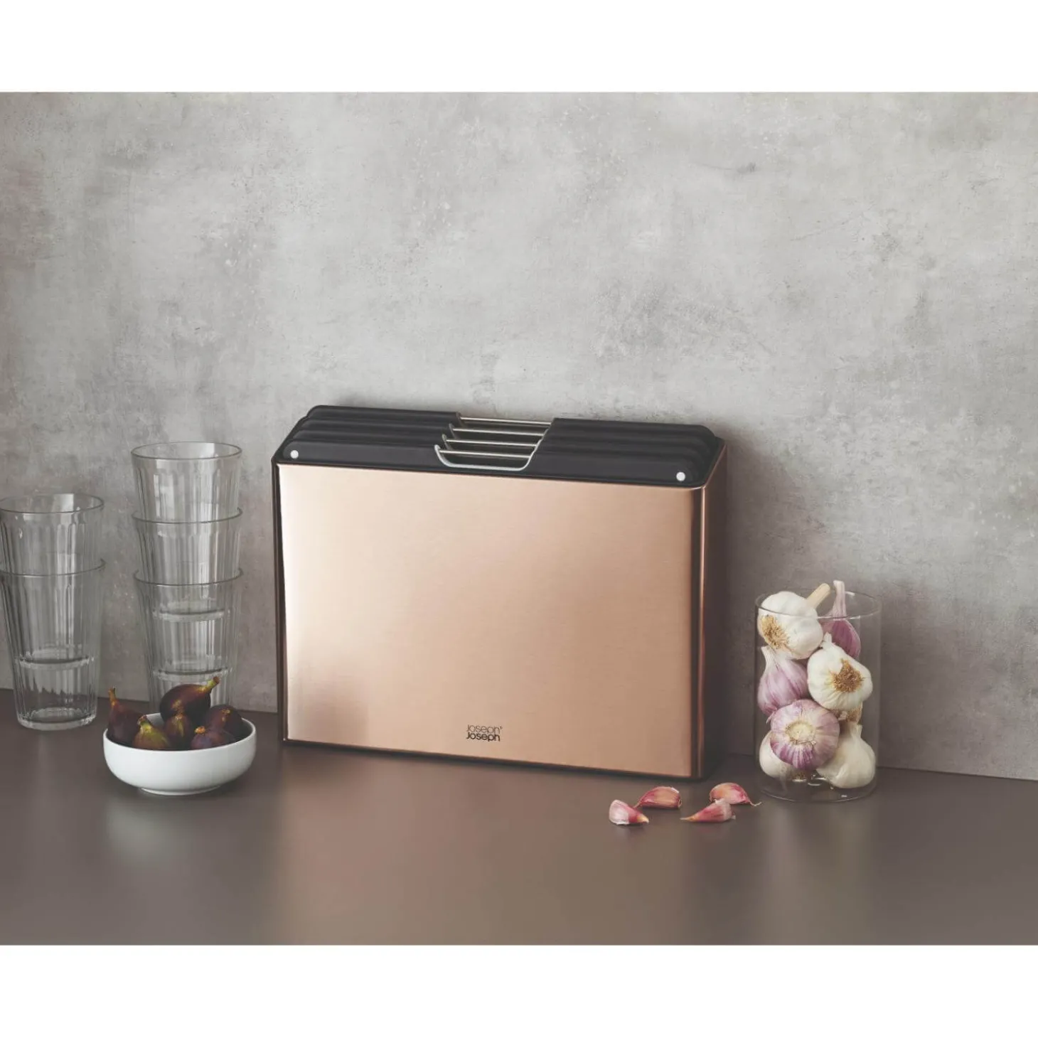 Joseph Joseph Folio Steel 4-Piece Chopping Board Set - Rose Gold