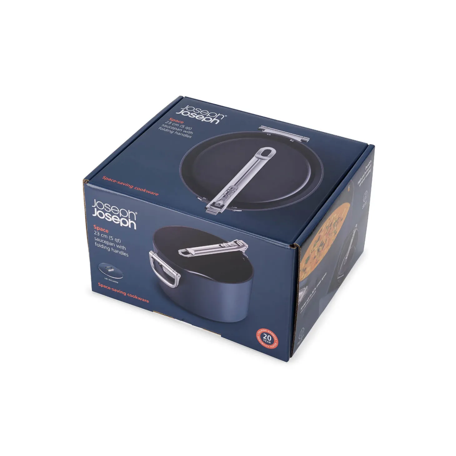 Joseph Joseph Space 15cm Non-Stick Folding Handle Saucepan & Lid - Midnight Blue