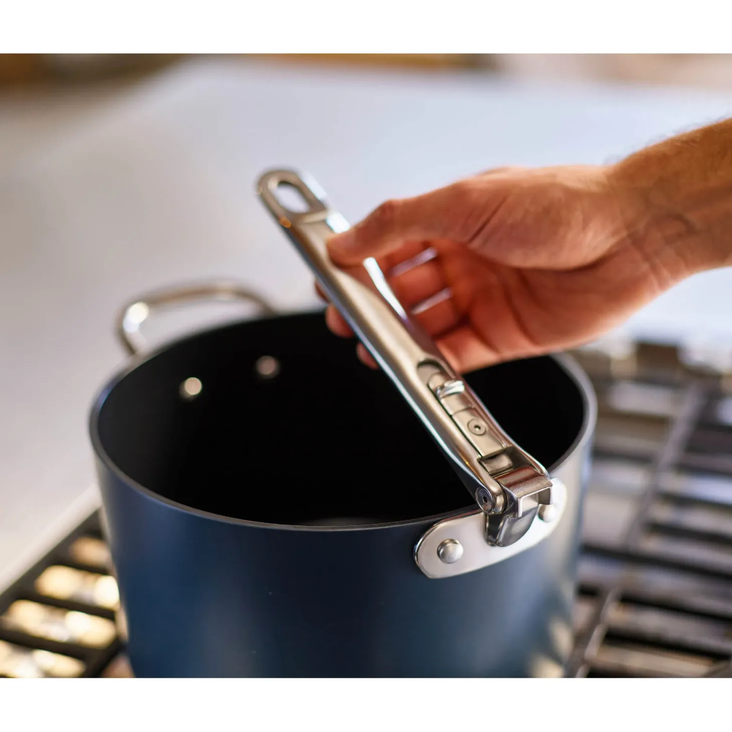 Joseph Joseph Space 15cm Non-Stick Folding Handle Saucepan & Lid - Midnight Blue