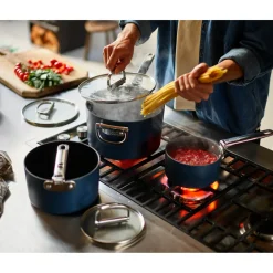 Joseph Joseph Space 15cm Non-Stick Folding Handle Saucepan & Lid - Midnight Blue