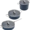 Joseph Joseph Space Folding Handle 3-Piece Cookware Set - Midnight Blue