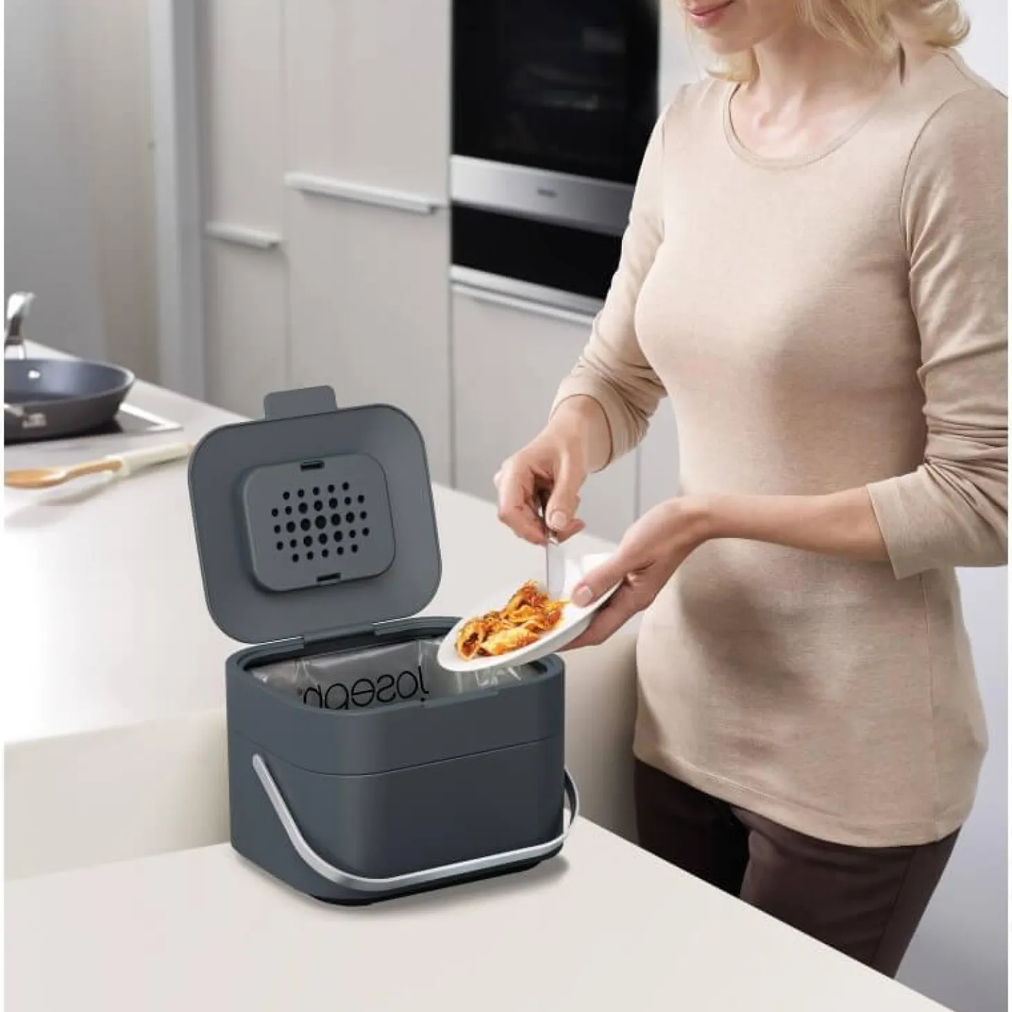 Joseph Joseph Stack 4 Food Waste Caddy - Graphite