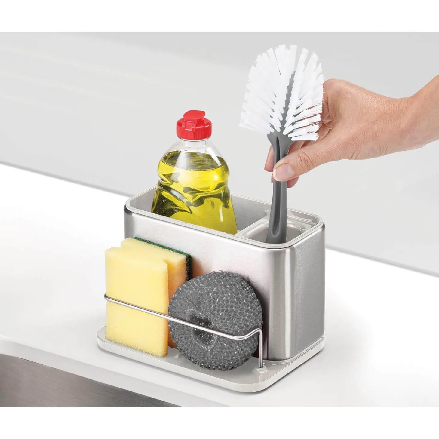 Joseph Joseph Surface Stainless Steel Sink Tidy - Light Stone