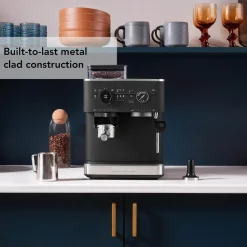 KitchenAid 5KES6551BBK Semi Automatic Espresso Machine with Burr Grinder - Cast Iron Black