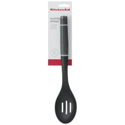 KitchenAid Soft Grip Slotted Spoon - Charcoal Grey