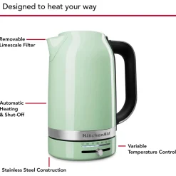 KitchenAid Variable Temperature 5KEK1701BPT 1.7 Litre Kettle - Pistachio
