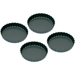 KitchenCraft Mini Flan Tins - Set of 4