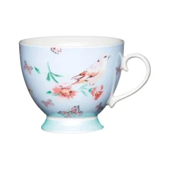 KitchenCraft 400ml Footed Mug - Blue Birds